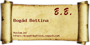 Bogád Bettina névjegykártya